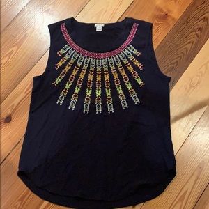 JCREW EMBROIDERED TANK TOP